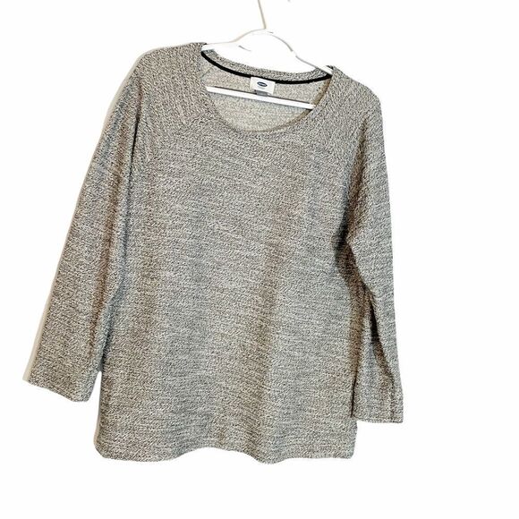 Old Navy Metallic Black White Heather Sweater L - Picture 1 of 7
